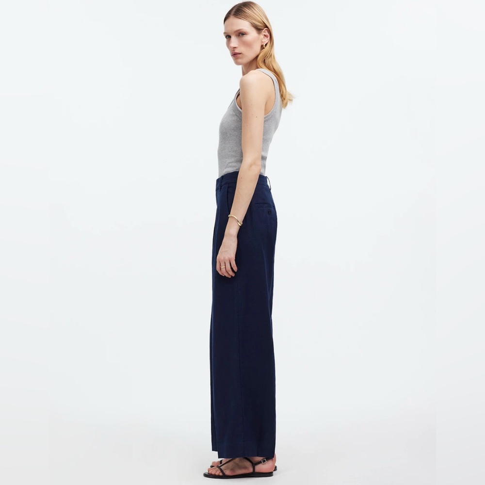 Madewell "The Harlow" Wide Leg Linen Pant NWT - Picture 4 of 12